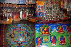 Thame 11 Thame Gompa - Main Altar, Books, Vajrasattva With Coinsort Mandala Painting, Buddha